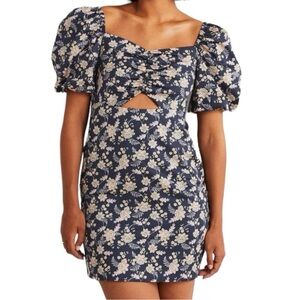 Boden Cut Out Detail Mini Dress Navy Blue Women’s Size 6
